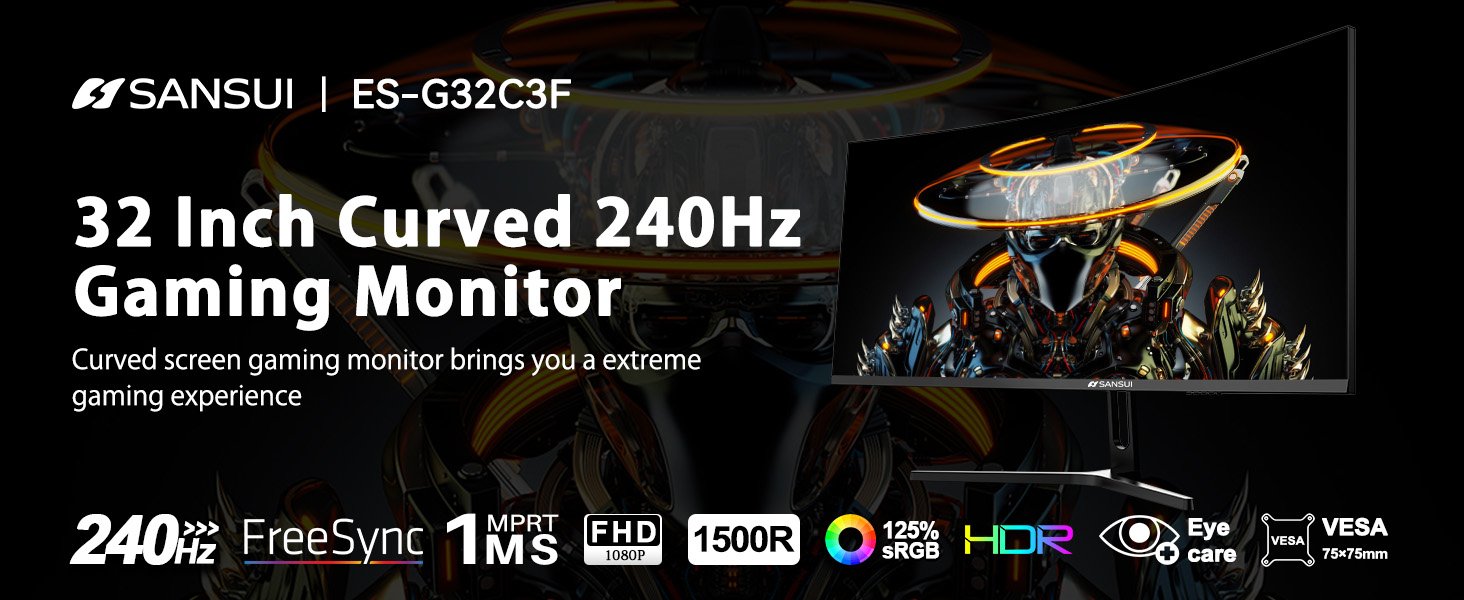 32 Inch Curved Gaming Monitor 240Hz